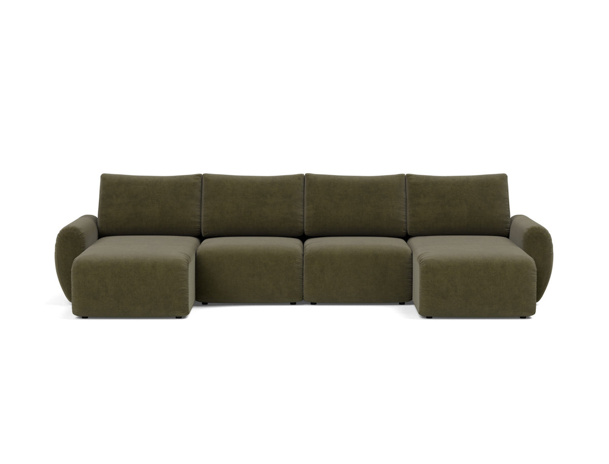 NORUM U-Shape Sofa Bed Curve Arms 150x320CM