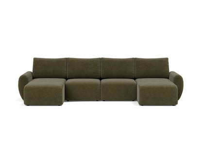 NORUM U-Shape Sofa Bed Curve Arms 150x320CM