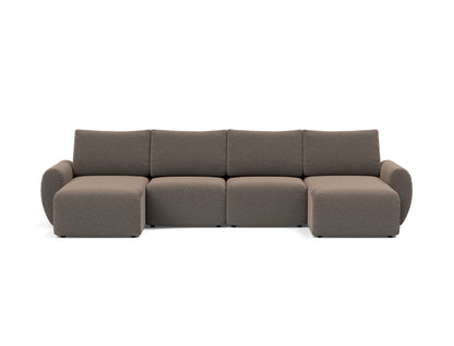 NORUM U-Shape Sofa Bed Curve Arms 150x320CM