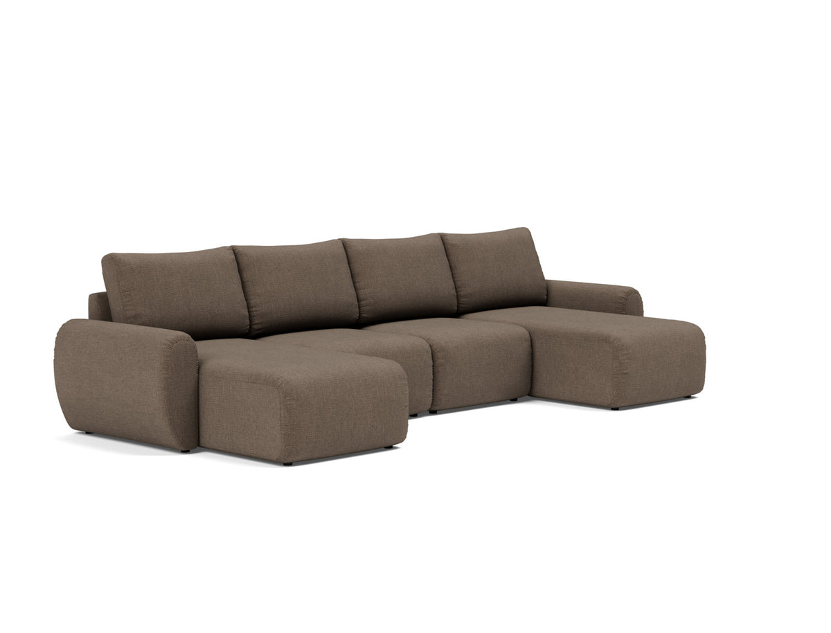 NORUM U-Shape Sofa Bed Curve Arms, 3/4 view