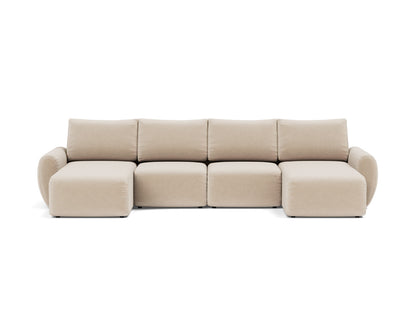 NORUM U-Shape Sofa Bed Curve Arms 150x320CM