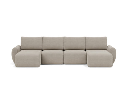 NORUM U-Shape Sofa Bed Curve Arms 150x320CM