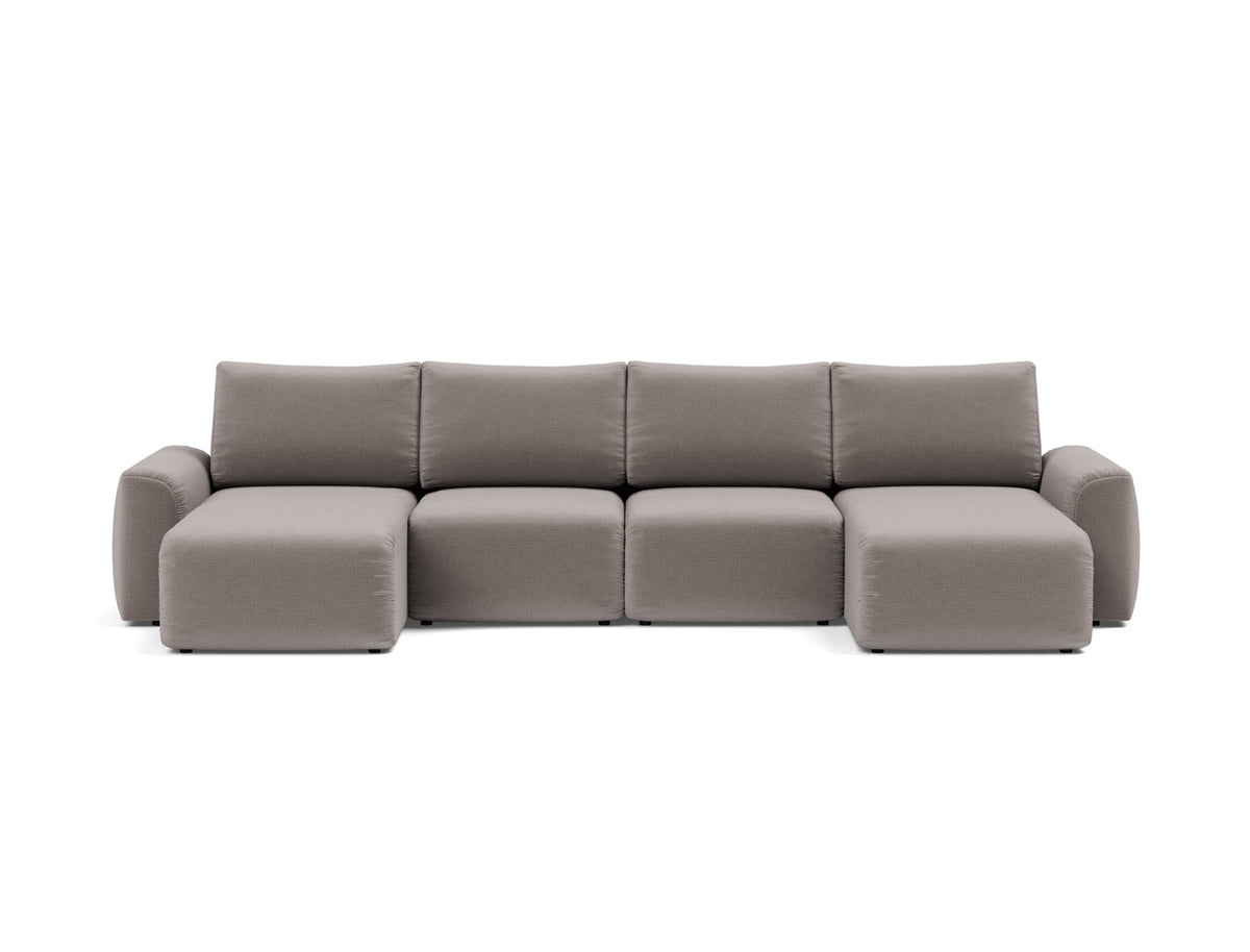NORUM U-Shape Sofa Bed Chunky Arms 150x320CM