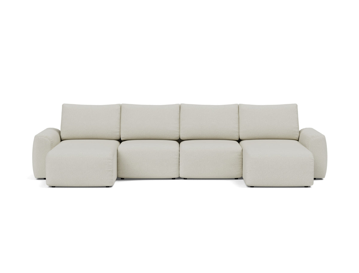 NORUM U-Shape Sofa Bed Chunky Arms 150x320CM