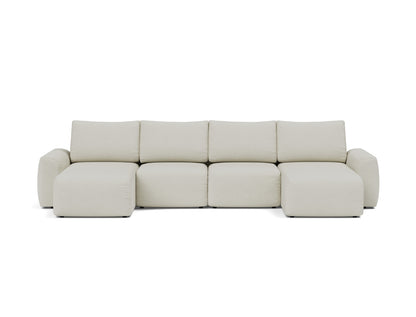 NORUM U-Shape Sofa Bed Chunky Arms 150x320CM