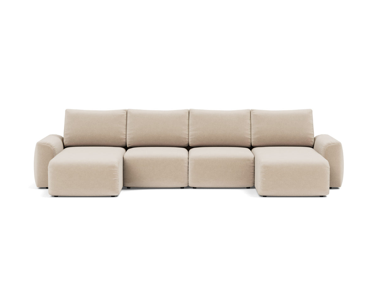 NORUM U-Shape Sofa Bed Chunky Arms 150x320CM
