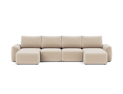 NORUM U-Shape Sofa Bed Chunky Arms 150x320CM