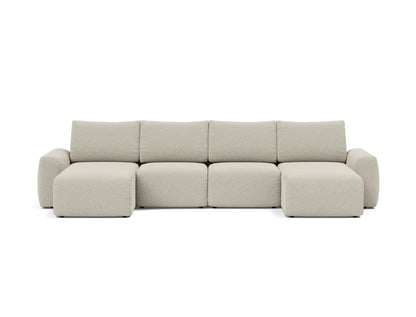NORUM U-Shape Sofa Bed Chunky Arms 150x320CM