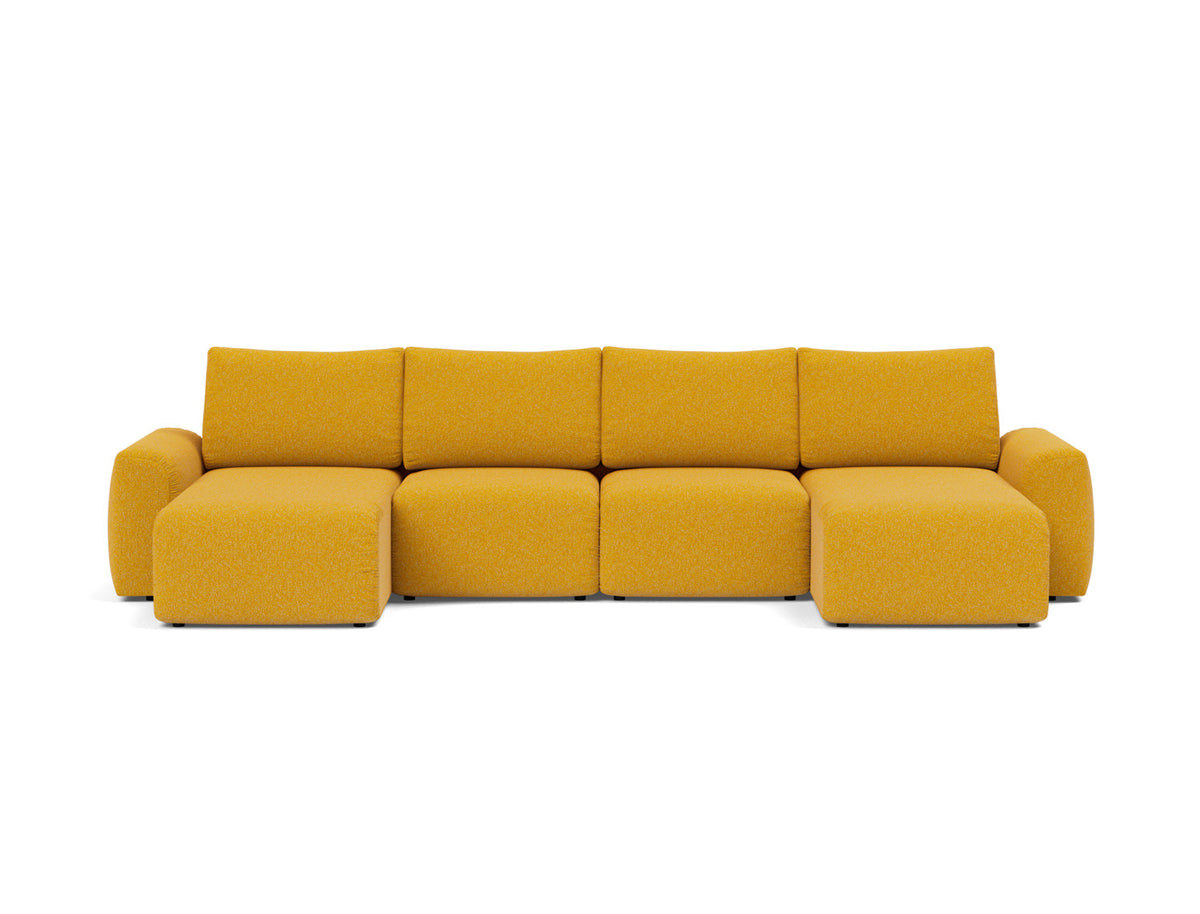 NORUM U-Shape Sofa Bed Chunky Arms 150x320CM