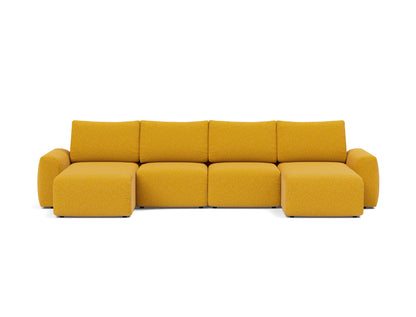 NORUM U-Shape Sofa Bed Chunky Arms 150x320CM