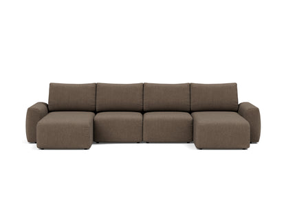 NORUM U-Shape Sofa Bed Chunky Arms, front