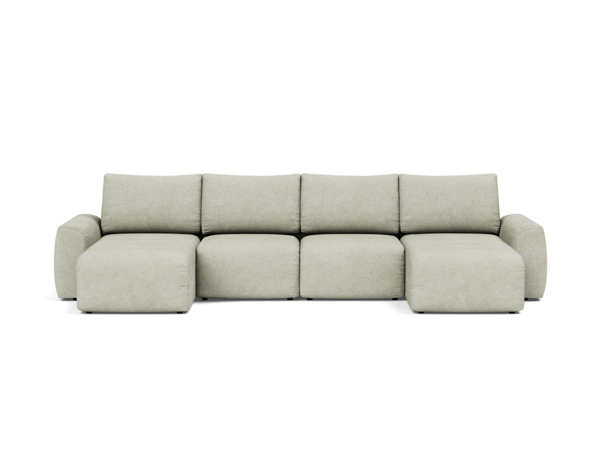 NORUM U-Shape Sofa Bed Chunky Arms 150x320CM