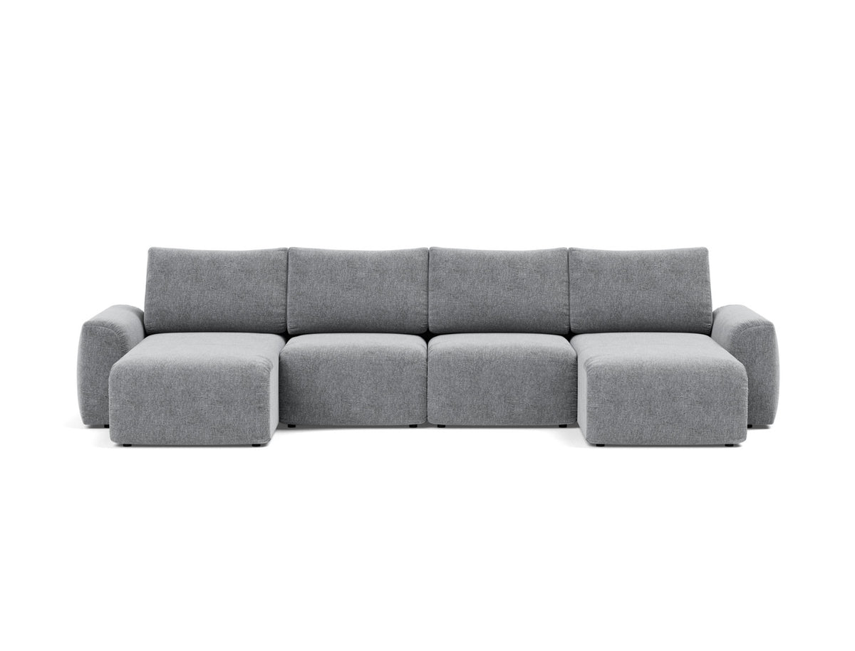 NORUM U-Shape Sofa Bed Chunky Arms 150x320CM