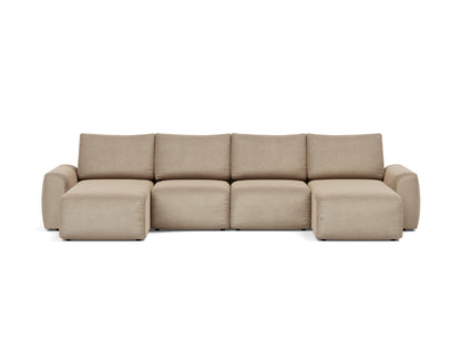 NORUM U-Shape Sofa Bed Chunky Arms 150x320CM