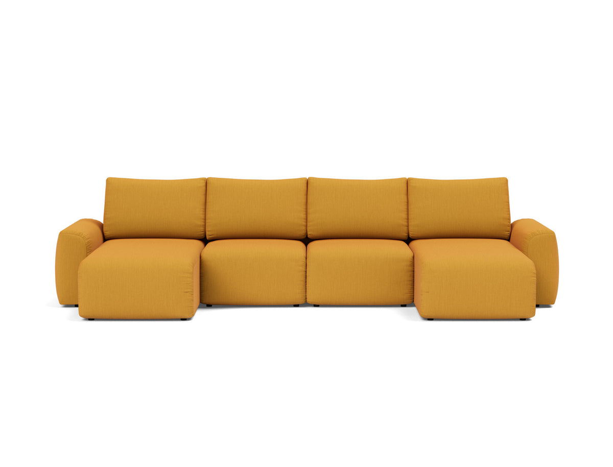 NORUM U-Shape Sofa Bed Chunky Arms 150x320CM