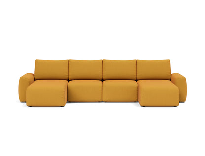 NORUM U-Shape Sofa Bed Chunky Arms 150x320CM