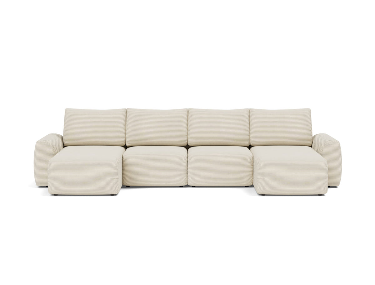 NORUM U-Shape Sofa Bed Chunky Arms 150x320CM