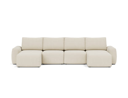 NORUM U-Shape Sofa Bed Chunky Arms 150x320CM