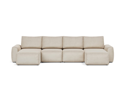 NORUM U-Shape Sofa Bed Chunky Arms 150x320CM