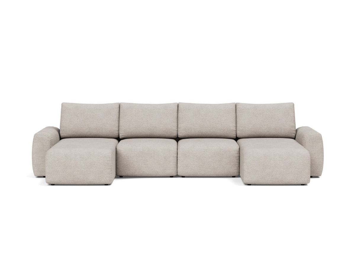 NORUM U-Shape Sofa Bed Chunky Arms 150x320CM