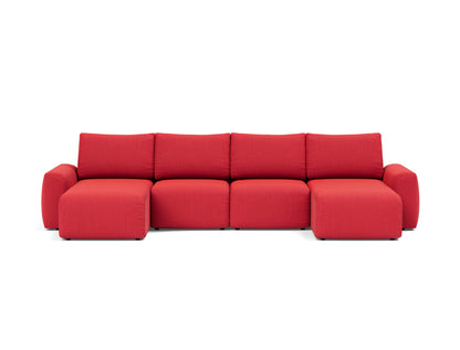NORUM U-Shape Sofa Bed Chunky Arms 150x320CM