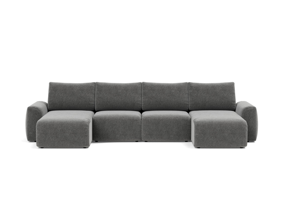 NORUM U-Shape Sofa Bed Chunky Arms 150x320CM