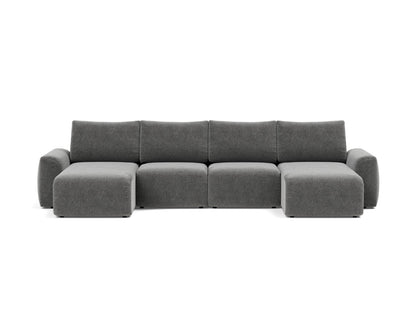 NORUM U-Shape Sofa Bed Chunky Arms 150x320CM