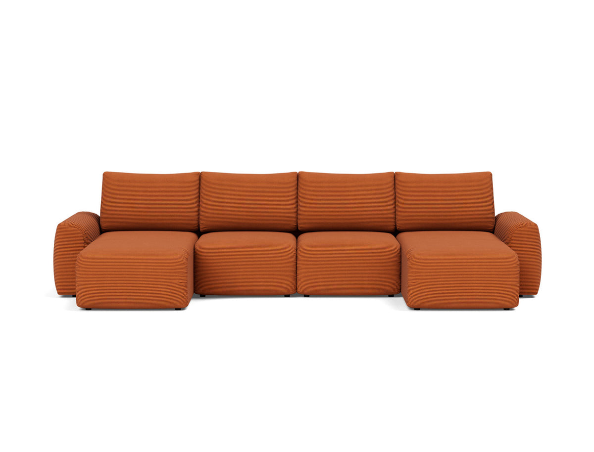 NORUM U-Shape Sofa Bed Chunky Arms 150x320CM
