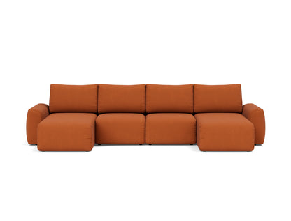 NORUM U-Shape Sofa Bed Chunky Arms 150x320CM