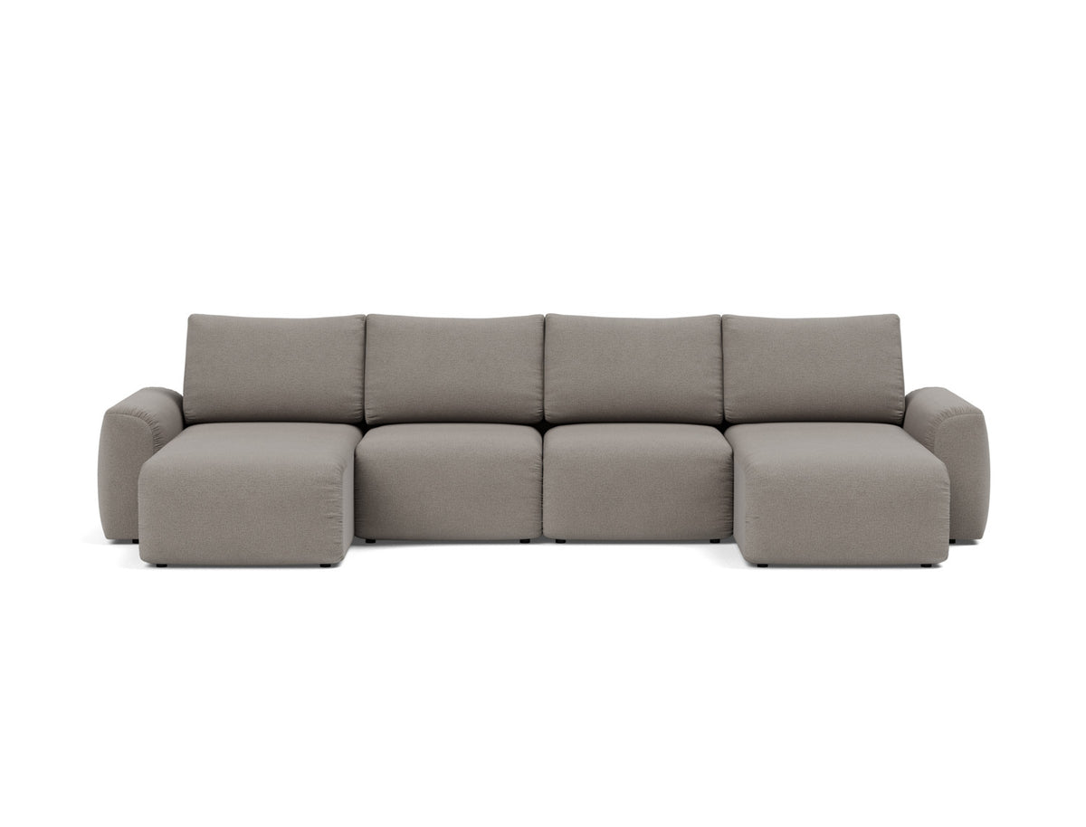 NORUM U-Shape Sofa Bed Chunky Arms 150x320CM