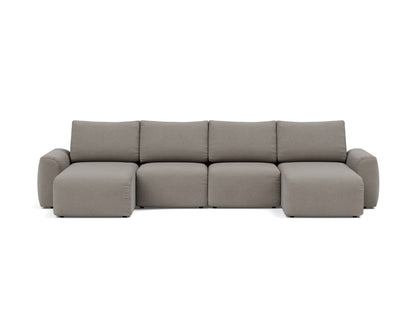 NORUM U-Shape Sofa Bed Chunky Arms 150x320CM