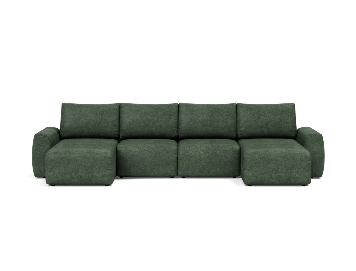 NORUM U-Shape Sofa Bed Chunky Arms 150x320CM