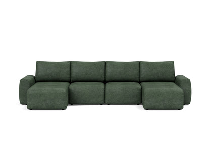 NORUM U-Shape Sofa Bed Chunky Arms 150x320CM