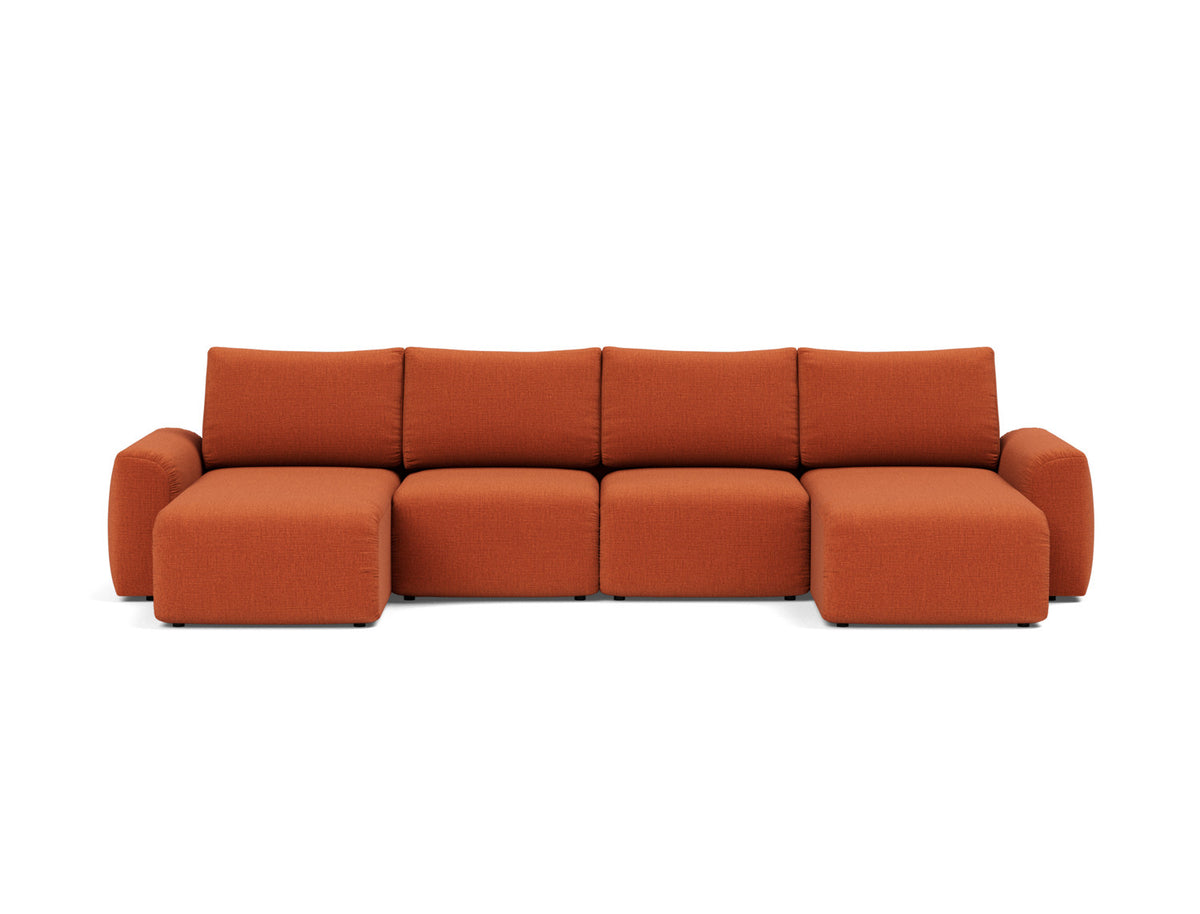 NORUM U-Shape Sofa Bed Chunky Arms 150x320CM