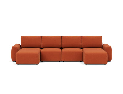 NORUM U-Shape Sofa Bed Chunky Arms 150x320CM