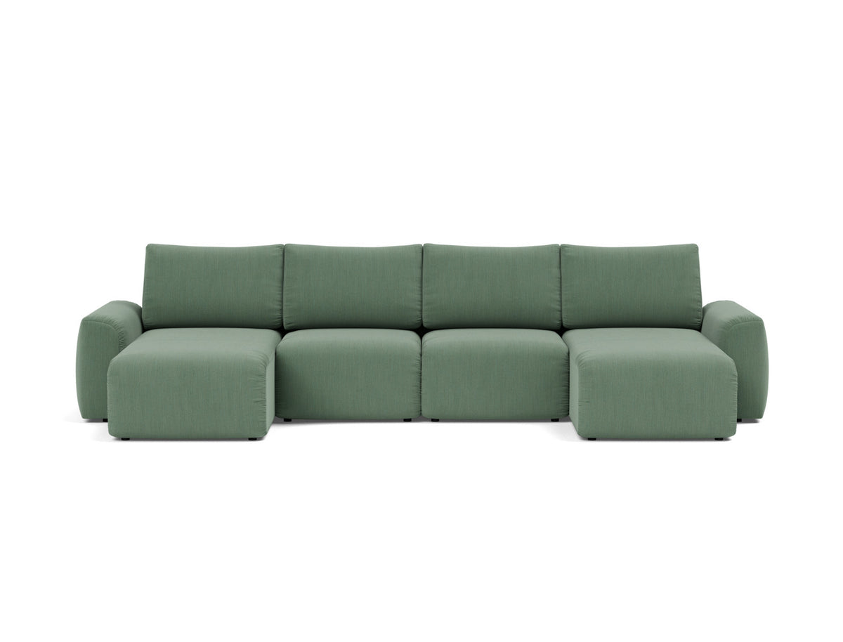 NORUM U-Shape Sofa Bed Chunky Arms 150x320CM