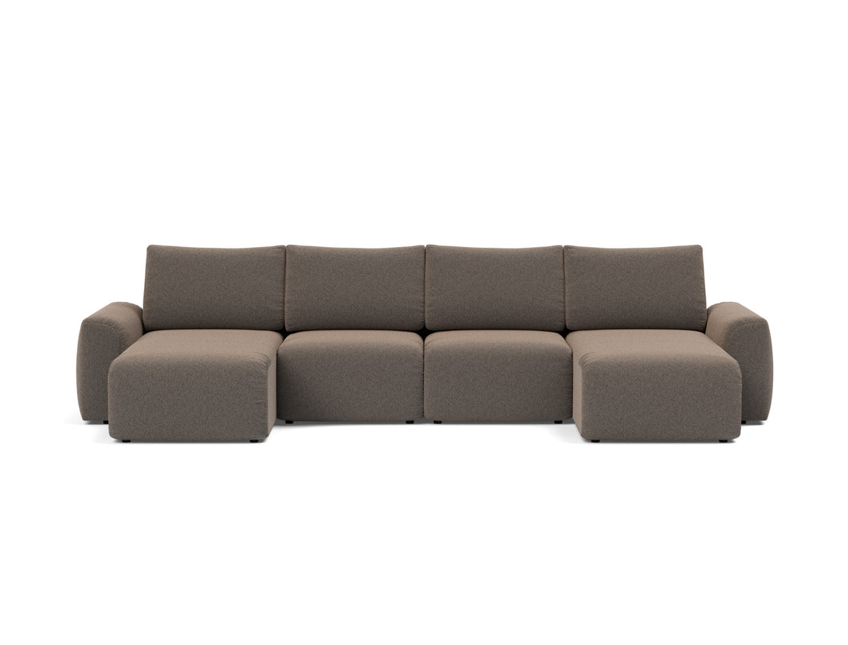 NORUM U-Shape Sofa Bed Chunky Arms 150x320CM