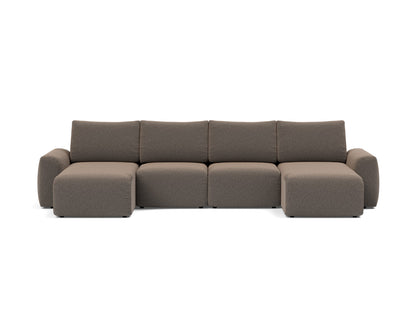 NORUM U-Shape Sofa Bed Chunky Arms 150x320CM