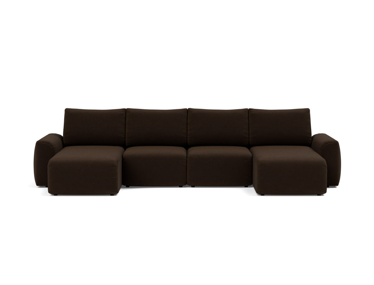 NORUM U-Shape Sofa Bed Chunky Arms 150x320CM