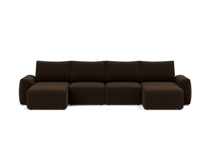 NORUM U-Shape Sofa Bed Chunky Arms 150x320CM