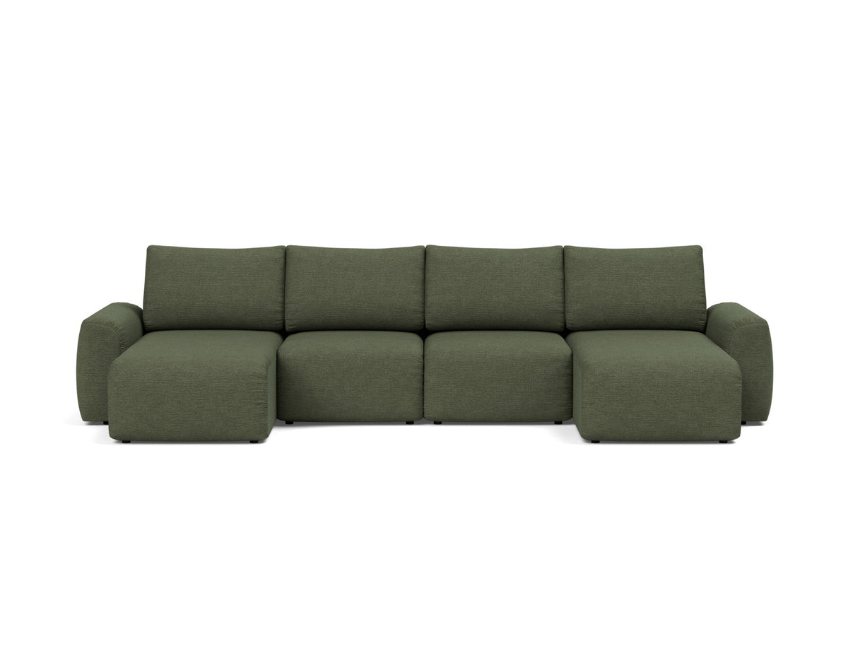 NORUM U-Shape Sofa Bed Chunky Arms 150x320CM