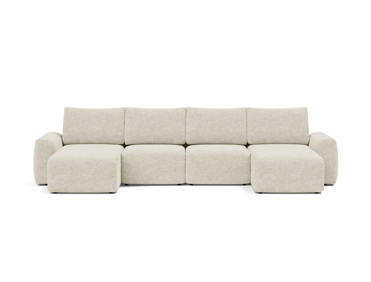 NORUM U-Shape Sofa Bed Chunky Arms 150x320CM
