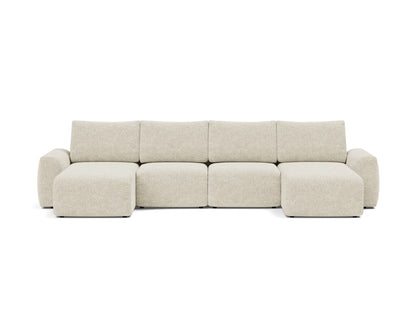 NORUM U-Shape Sofa Bed Chunky Arms 150x320CM