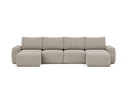 NORUM U-Shape Sofa Bed Chunky Arms 150x320CM