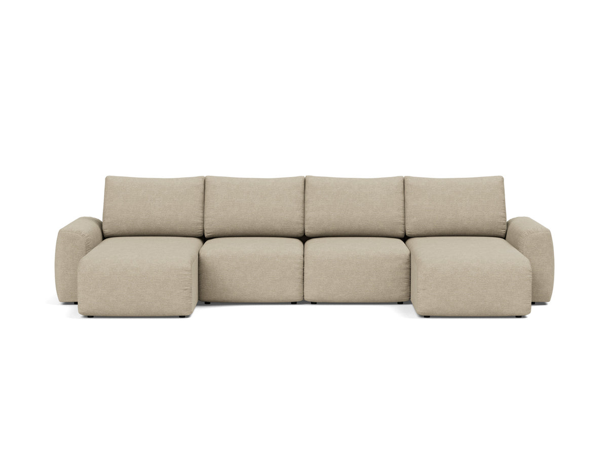 NORUM U-Shape Sofa Bed Chunky Arms 150x320CM