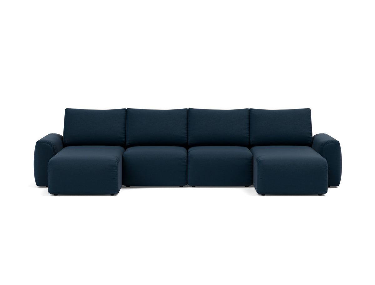 NORUM U-Shape Sofa Bed Chunky Arms 150x320CM