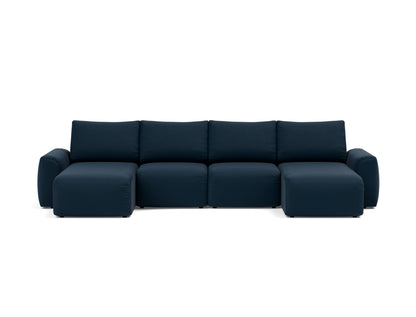 NORUM U-Shape Sofa Bed Chunky Arms 150x320CM