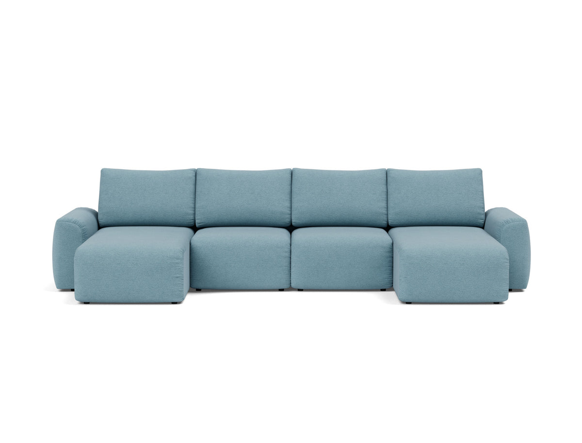 NORUM U-Shape Sofa Bed Chunky Arms 150x320CM