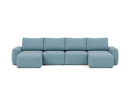 NORUM U-Shape Sofa Bed Chunky Arms 150x320CM