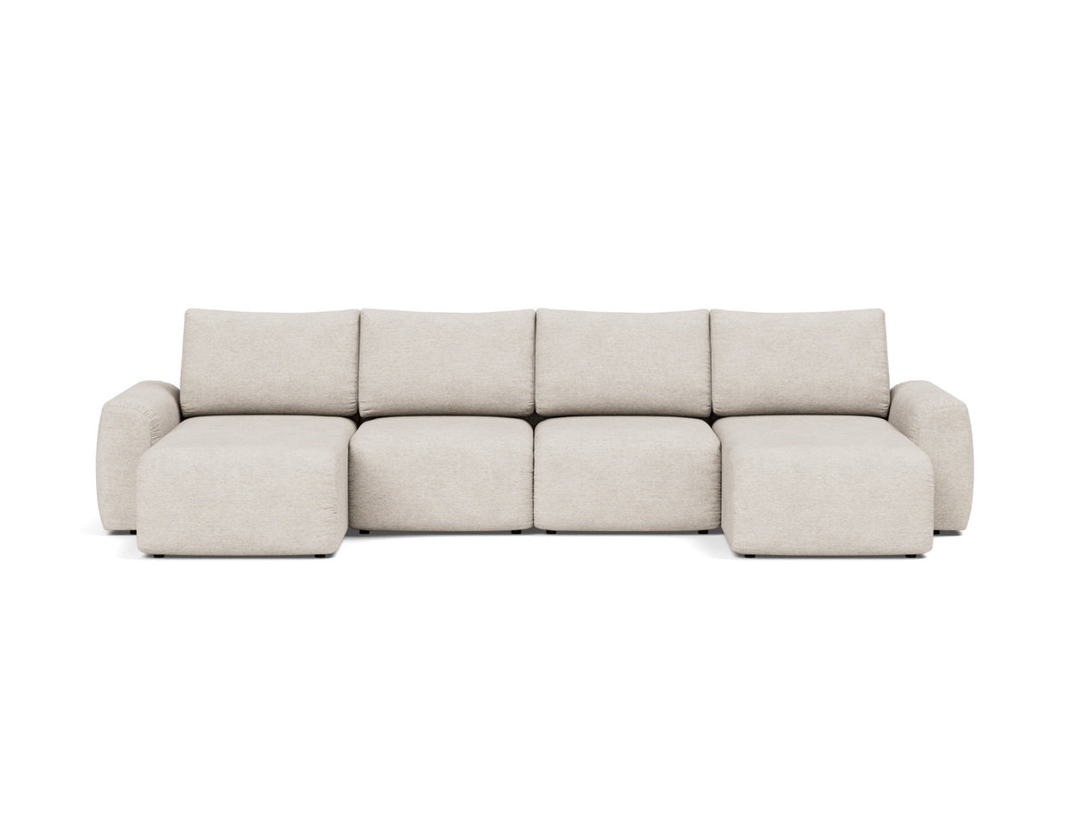 NORUM U-Shape Sofa Bed Chunky Arms 150x320CM